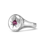 STARBURST SIGNET PINKY RING WITH PINK TOURMALINE - ALL RINGS
