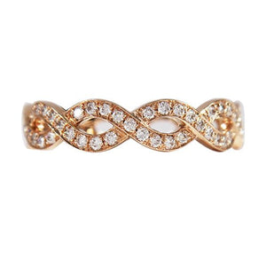 LOOSE WEAVE DIAMOND RING IN ROSE GOLD - ANNIVERSARY & CELEBRATION RINGS