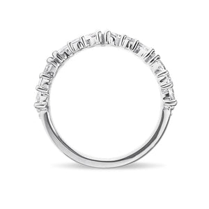 MARQUISE & ROUND BRILLIANT HALF ETERNITY BAND IN WHITE GOLD - ALL RINGS