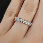 MARQUISE & ROUND BRILLIANT HALF ETERNITY BAND IN WHITE GOLD - ALL RINGS