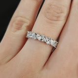 MARQUISE & ROUND BRILLIANT HALF ETERNITY BAND IN WHITE GOLD - ALL RINGS