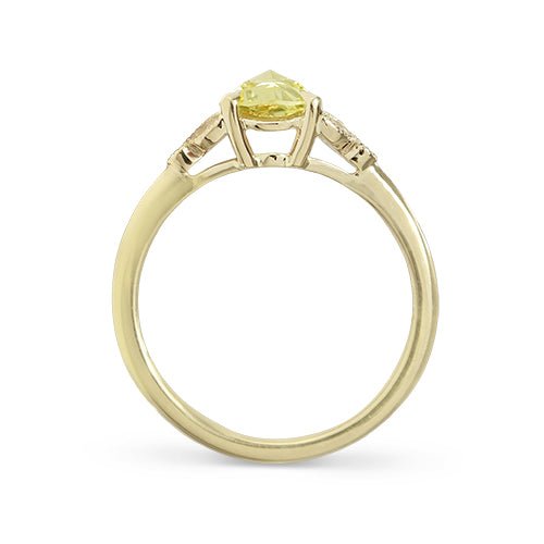 BEA RING WITH ROUND ROSE CUT YELLOW SAPPHIRE AND DIAMONDS - ALL ENGAGEMENT RINGS