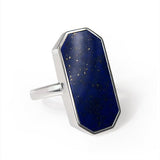 PORTRAIT RING IN LAPIS LAZULI AND WHITE GOLD -