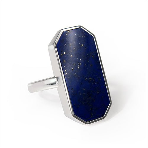 PORTRAIT RING IN LAPIS LAZULI AND WHITE GOLD -