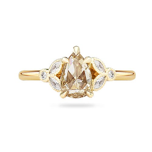 BEA PEAR CUT CHAMPAGNE DIAMOND RING - ALL RINGS