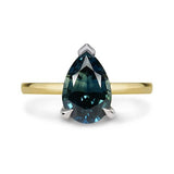 TEAL SAPPHIRE ENGAGEMENT RING IN PLATINUM & 18 KARAT GOLD - ALL ENGAGEMENT RINGS