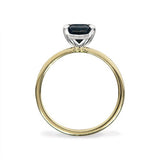 TEAL SAPPHIRE ENGAGEMENT RING IN PLATINUM & 18 KARAT GOLD - ALL ENGAGEMENT RINGS