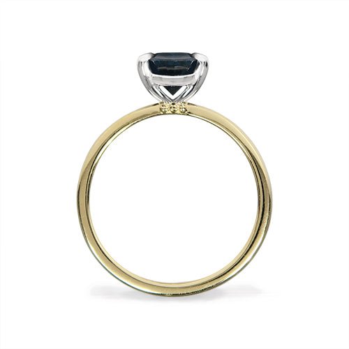 TEAL SAPPHIRE ENGAGEMENT RING IN PLATINUM & 18 KARAT GOLD - ALL ENGAGEMENT RINGS