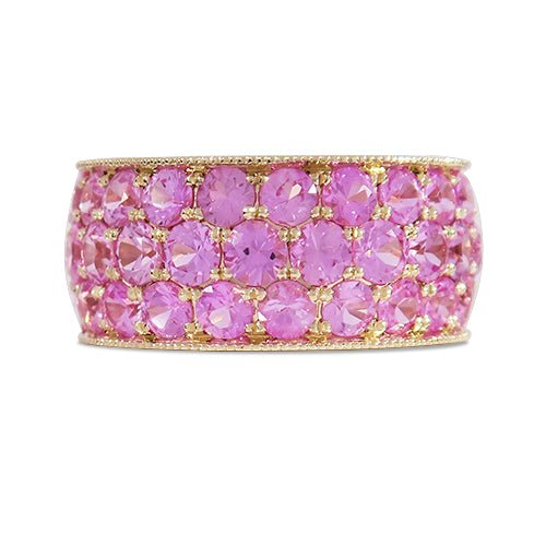 TRIPLE PAVÉ PINK SAPPHIRE BAND - ALL RINGS