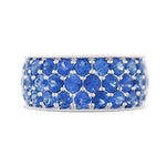 TRIPLE PAVE BLUE SAPPHIRE BAND - ALL RINGS