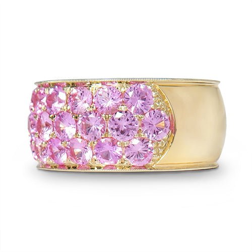 TRIPLE PAVÉ PINK SAPPHIRE BAND - ALL RINGS
