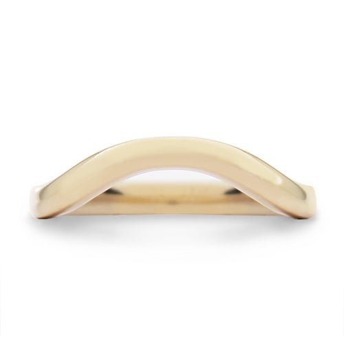 CURVED FLAT TOP WEDDING BAND IN YELLOW GOLD - ALL RINGS