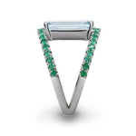 COVET AQUAMARINE & EMERALD RING - ALL RINGS