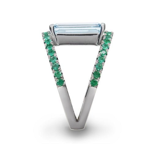 COVET AQUAMARINE & EMERALD RING - ALL RINGS