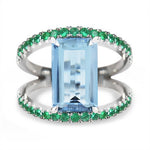 COVET AQUAMARINE & EMERALD RING - ALL RINGS