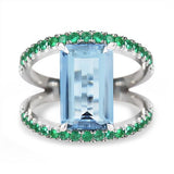 COVET AQUAMARINE & EMERALD RING - ALL RINGS