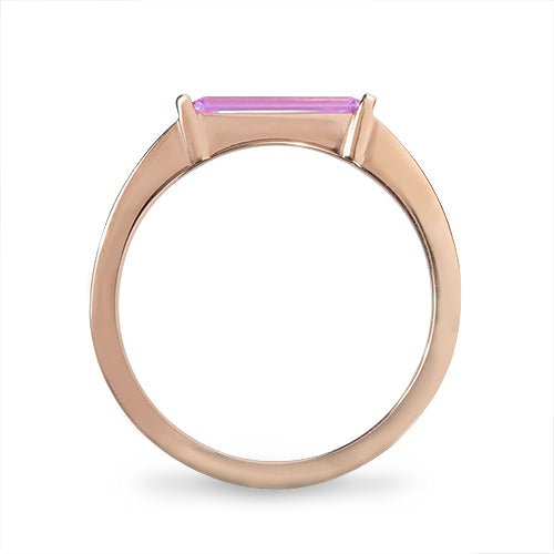 DECO RING WITH SINGLE PINK SAPPHIRE IN ROSE GOLD - ALL RINGS