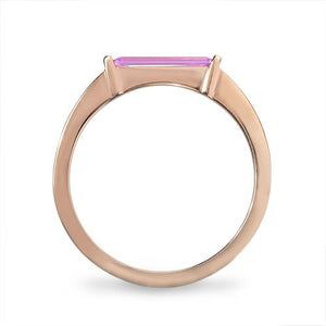 DECO RING WITH SINGLE PINK SAPPHIRE IN ROSE GOLD - ALL RINGS