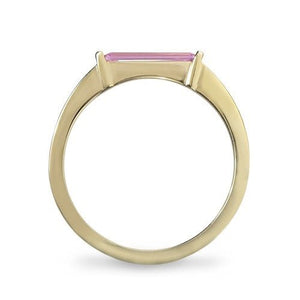 DECO RING WITH SINGLE PINK SAPPHIRE IN YELLOW GOLD - ALL RINGS