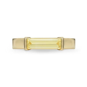 DECO RING WITH SINGLE YELLOW SAPPHIRE IN YELLOW GOLD - ALL RINGS