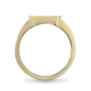 DECO RING WITH SINGLE YELLOW SAPPHIRE IN YELLOW GOLD - ALL RINGS