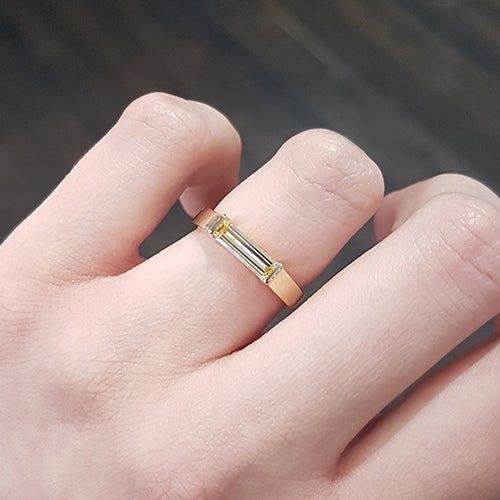 DECO RING WITH SINGLE YELLOW SAPPHIRE IN YELLOW GOLD - ALL RINGS