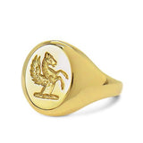 HAND ENGRAVED FAMILY SIGNET RING -