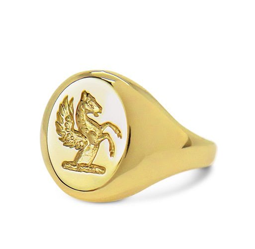 HAND ENGRAVED FAMILY SIGNET RING -