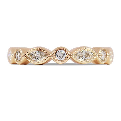 PETAL & BUD ROSE GOLD RING WITH DIAMONDS - ALL RINGS