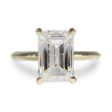 EMERALD CUT DIAMOND KNIFE EDGE RING IN 14 YELLOW GOLD - ALL ENGAGEMENT RINGS