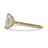 EMERALD CUT DIAMOND KNIFE EDGE RING IN 14 YELLOW GOLD - ALL ENGAGEMENT RINGS