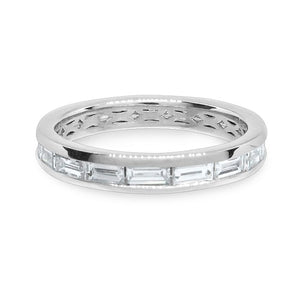 DECO WEDDING BAND IN WHITE GOLD WITH BAGUETTE DIAMONDS - ANNIVERSARY & CELEBRATION RINGS