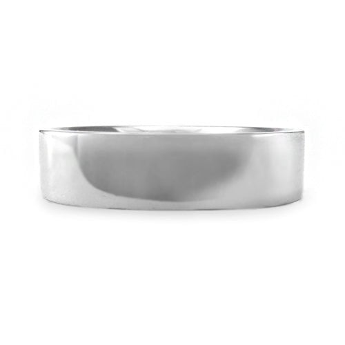 FLAT TOP WEDDING BAND IN WHITE GOLD - ALL RINGS