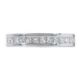 PRINCESS CUT HALF ETERNITY DIAMOND WEDDING BAND IN WHITE GOLD - ANNIVERSARY & CELEBRATION RINGS