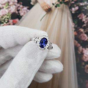 MARA ENGAGEMENT RING WITH SAPPHIRE & DIAMONDS - ALL RINGS