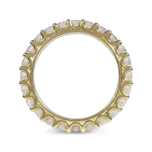 CATHEDRAL FULL ETERNITY DIAMOND BAND IN 18 KARAT YELLOW GOLD 2.5MM DIAMONDS - ALL RINGS