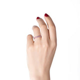 THREE ROW STAGGERED RING WITH PINK SAPPHIRES - ANNIVERSARY & CELEBRATION RINGS