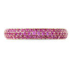 THREE ROW STAGGERED RING WITH PINK SAPPHIRES - ANNIVERSARY & CELEBRATION RINGS