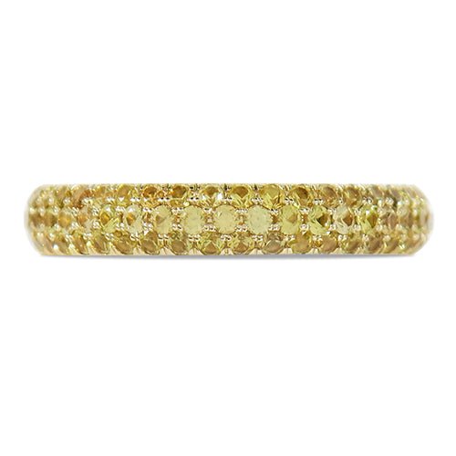 THREE ROW STAGGERED RING WITH YELLOW SAPPHIRES - ANNIVERSARY & CELEBRATION RINGS