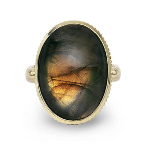 NAUTICAL RING WITH LABRADORITE IN YELLOW GOLD - ALL RINGS