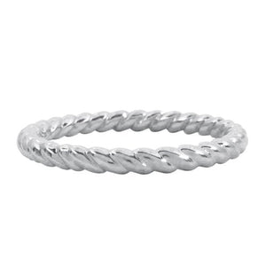 TWISTED ROPE WEDDING BAND IN STERLING SILVER - ALL RINGS