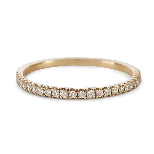 DELICATE DIAMOND WEDDING BAND WITH HALF ETERNITY IN ROSE GOLD -
