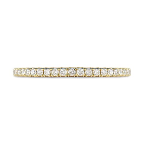 DELICATE DIAMOND WEDDING BAND WITH HALF ETERNITY IN YELLOW GOLD -
