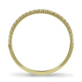 DELICATE DIAMOND WEDDING BAND WITH HALF ETERNITY IN YELLOW GOLD -