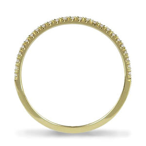 DELICATE DIAMOND WEDDING BAND WITH HALF ETERNITY IN YELLOW GOLD -