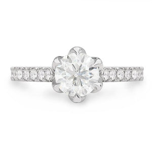 BLOSSOM DIAMOND ENGAGEMENT RING WITH HALF ETERNITY - ALL ENGAGEMENT RINGS