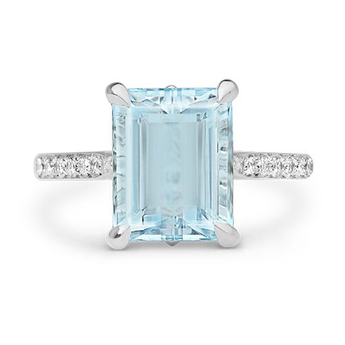 MEADOW RING IN WHITE GOLD WITH AQUAMARINE - ANNIVERSARY & CELEBRATION RINGS