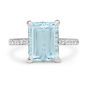 MEADOW RING IN WHITE GOLD WITH AQUAMARINE - ANNIVERSARY & CELEBRATION RINGS