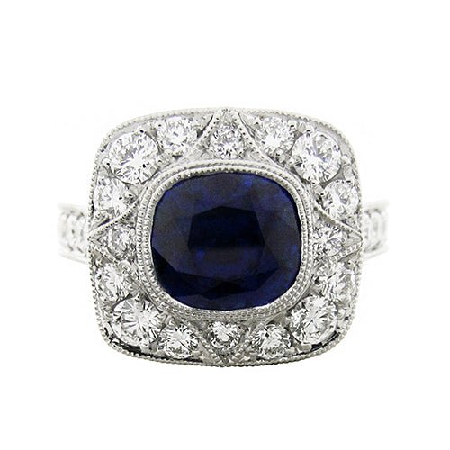 ROBIN SAPPHIRE & PLATINUM RING -