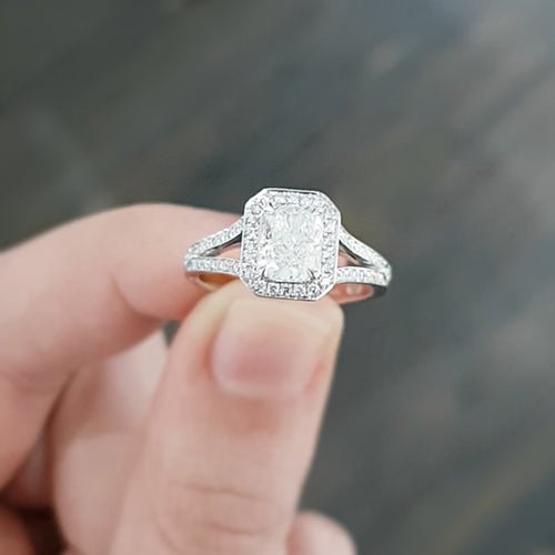 RADIANT CUT DIAMOND ENGAGEMENT RING WITH SPLIT SHANK - ALL RINGS